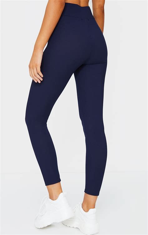 women's navy blue leggings